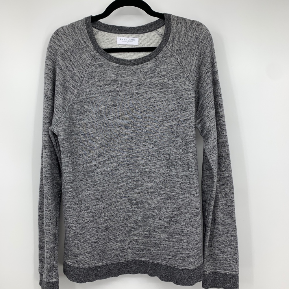Everlane mens small sweatshirt crew neck weathered gray long sleeve‎ warm casual